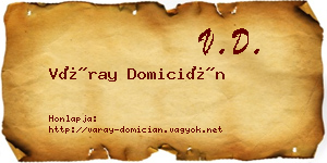 Váray Domicián névjegykártya